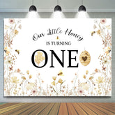 Wenig Honig Ist Drehen Eins Biene Blume Geburtstag Hintergrund